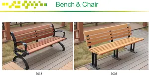 Public Garden Outdoor Furniture WPC Waiting Bench Wood Plastic Composite Waterproof Chair Material