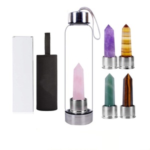 Natural <strong>Healing</strong> Crystal Water Bottle Natural Crystal Points Glass Bottle 304 Stainless Steel Sports Water Cup Crystal Crafts - Product Image 1