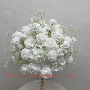 Arreglo de Flores Artificiales Blancas Realistas al por Mayor, Ramo de Gypsophila de Seda, Centro de Mesa para Bodas y Graduaciones - Product Image 3
