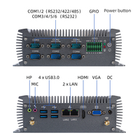 Computadora Industrial DDR4, Doble HD VGA, I5-8350U/i7-8650U, Mini PC Industrial sin Ventilador, Computadora de Riel DIN, 6COM, 2LAN, GPIO, X86 Barebone