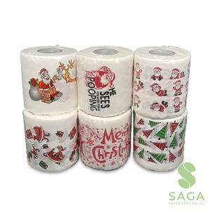 <span class=keywords><strong>Papier</strong></span> <span class=keywords><strong>toilette</strong></span> imprimé Noël 3 plis, rouleaux fantaisie Père Noël amusants, <span class=keywords><strong>en</strong></span> stock, MOQ 100 rouleaux - Product Image 1