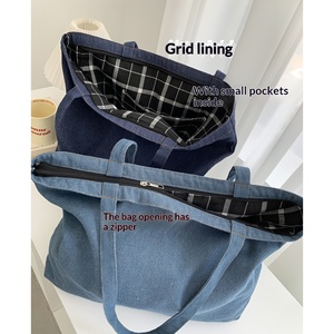 Sac fourre-tout en cuir véritable uni avec fermeture éclair, grande capacité, style décontracté, tendance, rétro, minimaliste, sac à bandoulière - Product Image 4