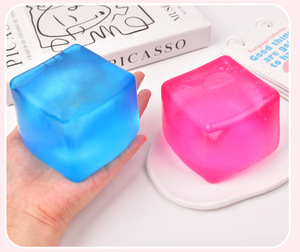 Balle sensorielle anti-stress en forme de glaçon coloré, faite à la main en plastique/EVA/TPR, à rebond lent, unisexe pour enfants - Product Image 4
