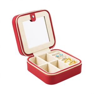 Boîte et sacs en plastique rouge Boîte à bijoux de mariage portable en Chine avec fermetures transparentes personnalisées en gros pour l'emballage de bijoux de vêtements - Product Image 3