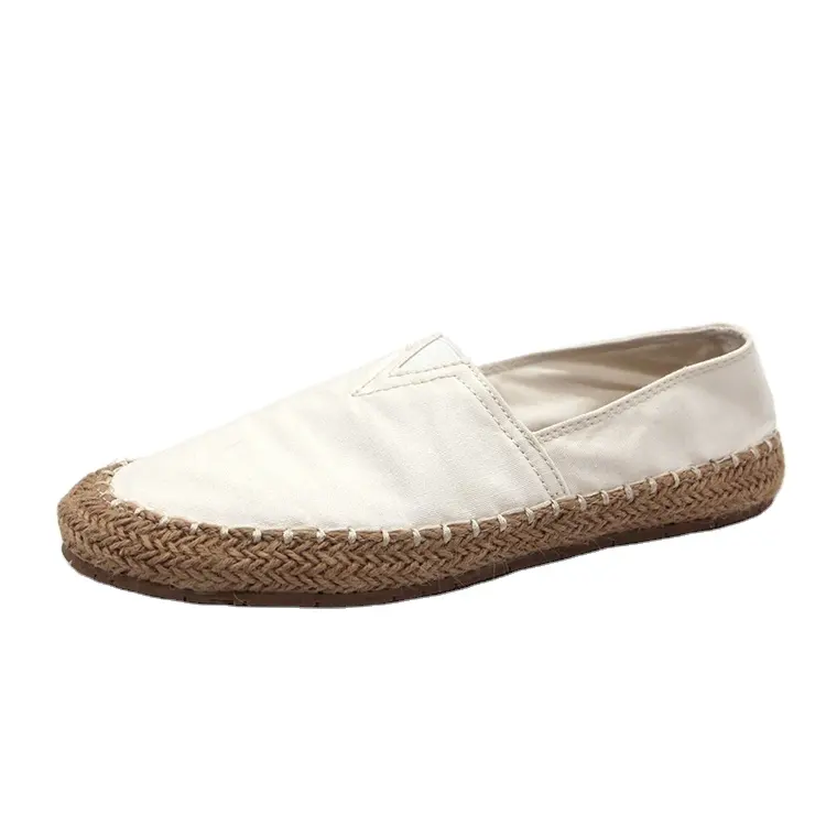 Mode Casual Marche Espadrilles Chaussures Classique Haute Qualité Hommes Chaussures Blanc Toile Espadrille