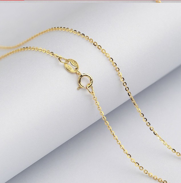 Fine Jewelry Necklace DIY Making 925 Sterling Silver 18k Gold Plated Cadena De Plata Flat Cable Chain for Men Women