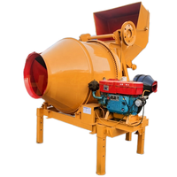 Bétonnière hydraulique rotative à tambour diesel JOVE, capacité 350L, moteur 11kW, débit 10-14m³/h, pompe automatique