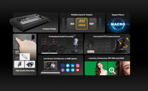 AVMATRIX SHARK S8X Switcher <span class=keywords><strong>Live</strong></span> a 8 Canali SDI 4K HDMI con Telecamera PTZ e Microfono XLR per Streaming e Registrazione - Product Image 3