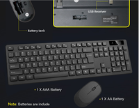 Ensemble clavier et souris sans fil classique noir et blanc 2,4 G 104 touches - Conception ergonomique étanche Stock universel