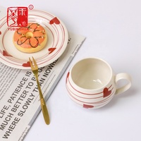Mug à café en céramique de porcelaine moderne YBH, tasses à thé mignonnes, soucoupes, cadeau de mariage, logo personnalisé, écologique, réutilisable, anti-fuite
