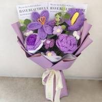 Bouquet de fleurs en fil crocheté à la main en forme de cœur, Calla Lilies, Roses rouges, Tulipes, pour la Saint-Valentin, la remise des diplômes, réaliste, vente en gros