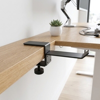 Support de casque à pince en métal avec revêtement noir personnalisé pour bureau