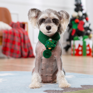 بيع بالجملة جديد نمط الصلبة محبوك الحيوانات الأليفة الأوشحة عيد الميلاد البوليستر المواد للقطط والكلاب - Product Image 5