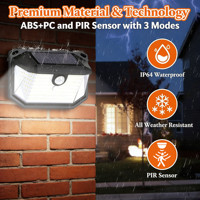 Zonne-wandlamp Waterdichte LED buitenwandlamp PIR-sensor 1200mAh Super heldere zonne-straatlamp Zonne-verlichting