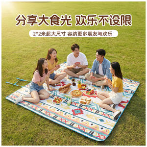 Alfombra de Picnic Plegable Extra Grande, Impermeable, para Exteriores, 200x200cm, Alfombra de Camping Resistente a la Humedad, con Película de Aluminio Engrosada - Product Image 2