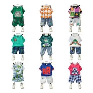 Bébé garçon vêtements d'été couleur bloc à manches courtes t-shirt extensible roulé shorts mignon nouveau-né enfant en bas âge tenues - Product Image 1