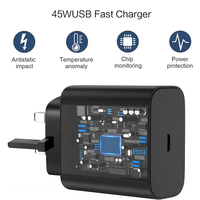 Adaptor Daya Pengisi Daya Super Cepat PD 45w Colokan UK untuk Samsung Galaxy S25 S24 S20 S21 S22 S23 Ultra Z Flip Fold 8 6 5 Note 20 Ultra