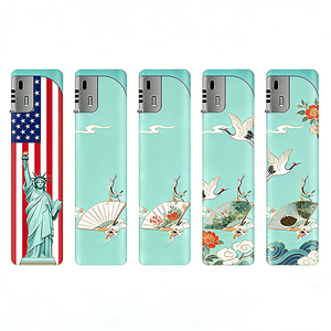 Briquet électronique portable, rechargeable au gaz, en plastique, coupe-vent, écologique, personnalisable avec logo imprimé, pour cigares, cadeaux, fabrication ODM en usine - Product Image 3