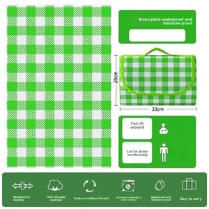 Tapis de pique-nique d'extérieur, épais, imperméable, antidérapant, pliable, portable, pour usage intérieur/extérieur, plage, camping - Product Image 4