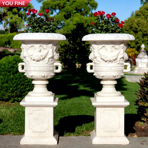 <span class=keywords><strong>Pot</strong></span> de fleurs YOUFINE <span class=keywords><strong>en</strong></span> marbre naturel sculpté à la main pour jardin extérieur, villa de luxe - Product Image 2