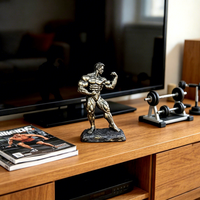 Vente en gros de sculptures modernes en résine de musculation, statue d'art pour salle de fitness, trophée, figurine, décoration de bureau intérieure