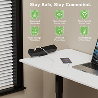 Multiprise intelligente à clipser pour meubles, 65W, charge rapide, port USB-C, 3 prises US avec interrupteur de réinitialisation pour la maison, le bureau et les postes de travail