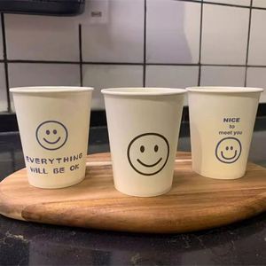 แก้วกระดาษสีขาวแบบเรียบ ผนังชั้นเดียว สำหรับกาแฟ ชา พิมพ์ลายตามสั่ง  ภาชนะใส่เครื่องดื่มแบบยั่งยืน ของใช้ในครัวเรือน แก้วทรงกระบอก - Product Image 5