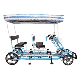 Bicicleta Surrey <span class=keywords><strong>de</strong></span> <span class=keywords><strong>4</strong></span> Ruedas para <span class=keywords><strong>4</strong></span>-6 <span class=keywords><strong>Personas</strong></span>, Cuatriciclo Turístico con Toldo - Product Image 2