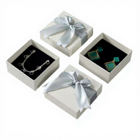 Boîte à bijoux en papier avec couvercle nœud papillon, modèle Ciel et Terre, en stock usine pour boucles d'oreilles, bracelets et joncs, vente en gros