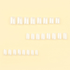 <span class=keywords><strong>Faux</strong></span> <span class=keywords><strong>ongles</strong></span> à presser couleur unie White Moonlight, courts, carrés, brillants, réutilisables pour un usage quotidien - Product Image 4