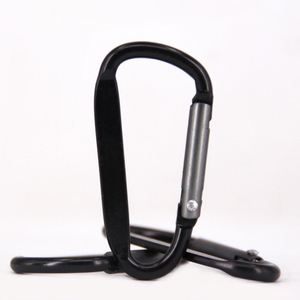Custom Logo Aluminum D Shaped Carabiner Keychain Two Tone Spring <b>Snap</b> Hook <b>Clip</b> for Outdoor Event Giveaways - Product Image 4