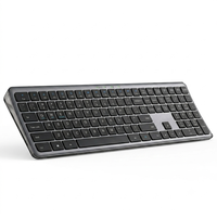 Clavier Bluetooth ISO 9001, clavier sans fil transparent, 109 touches, BT, taille standard, frappe silencieuse, base en cristal pour ordinateur