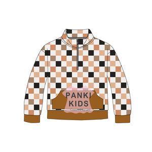 Pankai usine personnalisé imprimé ultra doux et respirant bambou français éponge enfants filles garçons quart <span class=keywords><strong>sweat</strong></span> <span class=keywords><strong>zippé</strong></span> - Product Image 2