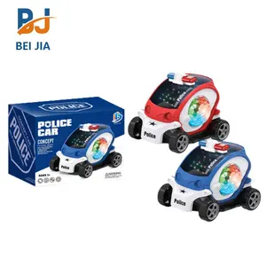 Wholesale Cheap 3D Light Musical 360 Degree Rotating Toy Car Battery Operated Kids Toys Colorful Universal Walking Police Car