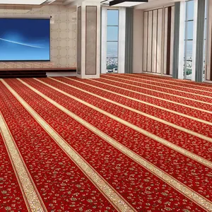 Wholesale Royal Church Hotel Red Floral Carpet Custom Nylon Print Mosque Muslim Prayer Carpets