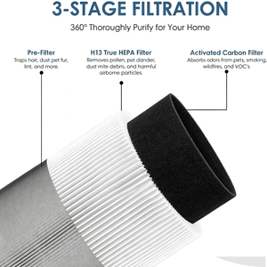 Filtre de remplacement C610 Z pour purificateur d'air C610, filtre à charbon actif 3 en 1, 1712-0121-00 - Product Image 2