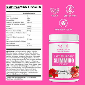 Private Label Platte Buik Detox Poeder Energie Boost Drank Aardbei Hibiscus Vetverbrander Poeder - Product Image 4