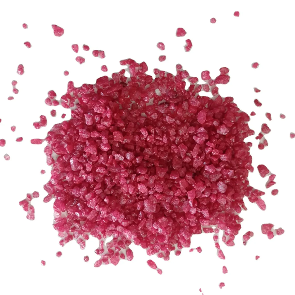 Raw Quartz crushed Stone Chips red color coated Construction non remove color Chipa special for salb and tiles or art and craft