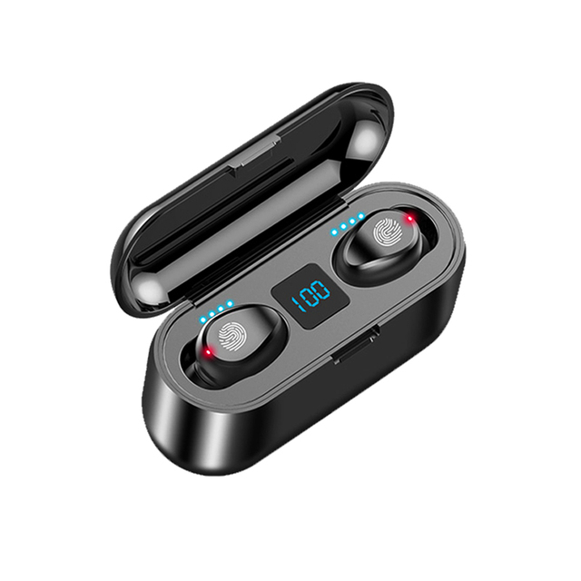 Hot Selling Mini Headphones F9 Tws 5.0 Wireless Bt Sports Gaming Earbuds Headset Headphone&Earphone With Led Display