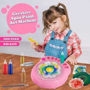 Çocuklar sanat ve zanaat boyama kiti eğitim elektrikli boya Spin sanat makinesi boyama boyama için fırıldak oyuncağı çizim sanat malzemeleri - Product Image 2