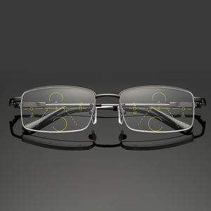 Nuevas Gafas de Lectura Multifocales Progresivas Modernas con Montura Metálica Semi-aro y Protección Anti Luz Azul para Hombre - Product Image 2