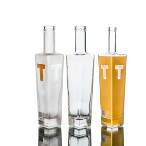 Botella de vidrio redonda de 1 litro con base con hoyuelos para <span class=keywords><strong>whisky</strong></span>, venta al por mayor de fábrica - Product Image 4