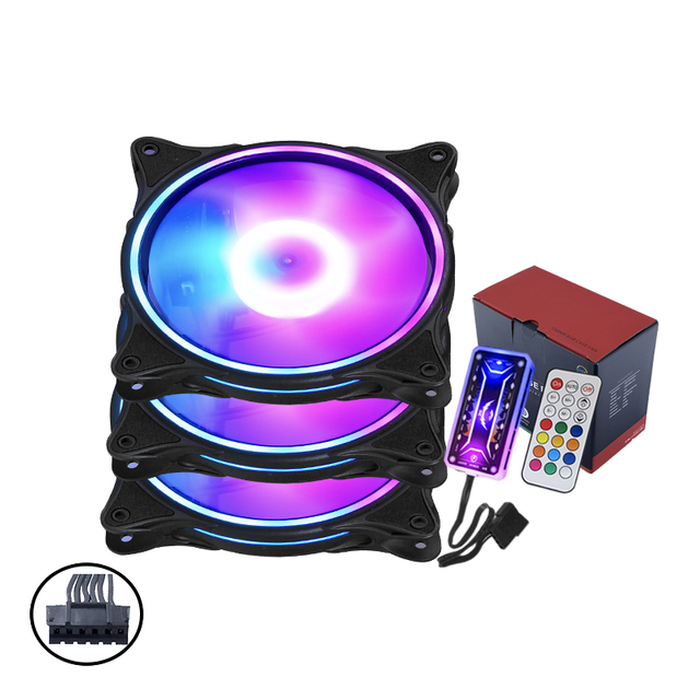 6Pin ARGB PC Case Fan 2/3/4/5/6/7/8/9/10 Pack 120mm/12cm PWM Silent RGB Fan with LED Cooling for Gaming PC Computer Case Cooler