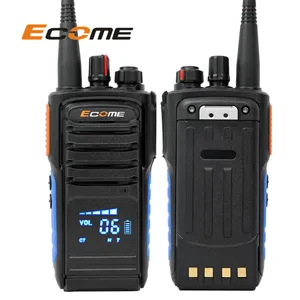 2022 New Ecome ET-980 5w 3km 5km Long Range Big Programable Screen Walkie Talkie Device 2 Way Radio For Security Guard