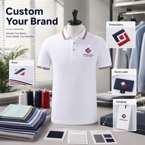 Camisa de Hombre Corta, Personalizada con Logotipo, Color Sólido, Algodón Premium, Transpirable, Estilo Casual Elegante, con Ribete en Contraste, Pique, OEM, Venta al Por Mayor - Product Image 2