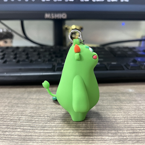 Porte-clés en PVC de personnage de dessin animé vert populaire Kinqee, porte-clés en silicone 3D Kawaii personnalisé - Product Image 6