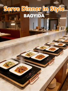 Scaldavivande Elettrico con Piastra Riscaldante in Vetro e Controllo Temperatura e Timer Regolabili per Uso Domestico, Feste e Uso Quotidiano - Product Image 4