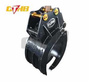 Penjualan Panas Q345B Excavator <span class=keywords><strong>Grab</strong></span> Single Cylinder Fixed Adapter Wood Grapple - Product Image 1