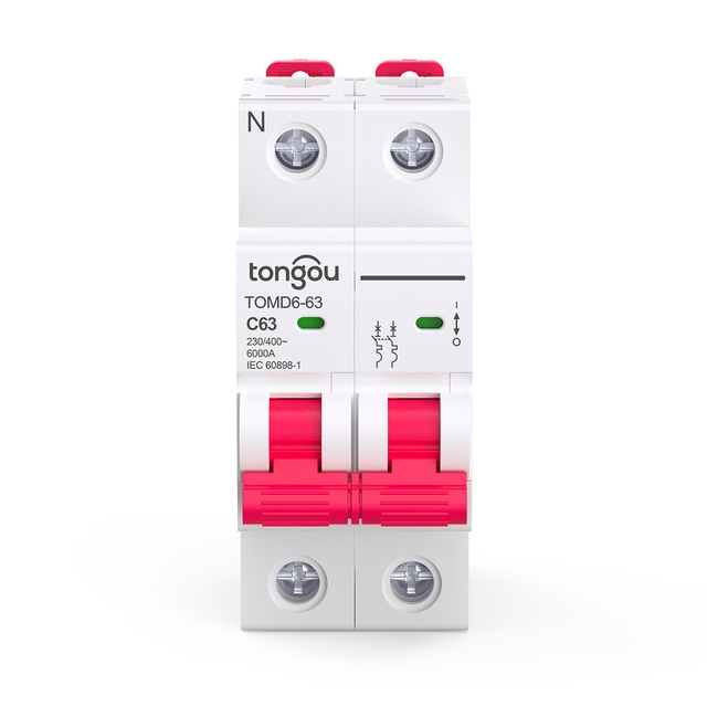 TOMD6-63 Mini Circuit Breaker 2P 6KA L7 20-Year Experience Thermomagnetic Protection AC with Electrical Breaker Switch