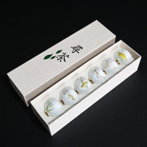 Set da Tè in Porcellana Bianca Dipinta a Mano, Tazza da Degustazione per Uso Domestico, Set da 6 Tazzine Kung Fu - Product Image 6